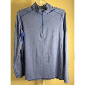 Womens Reva Wear 1/4 Zip Mock Neck Stretchy Athleticwear XL Blue Sporty